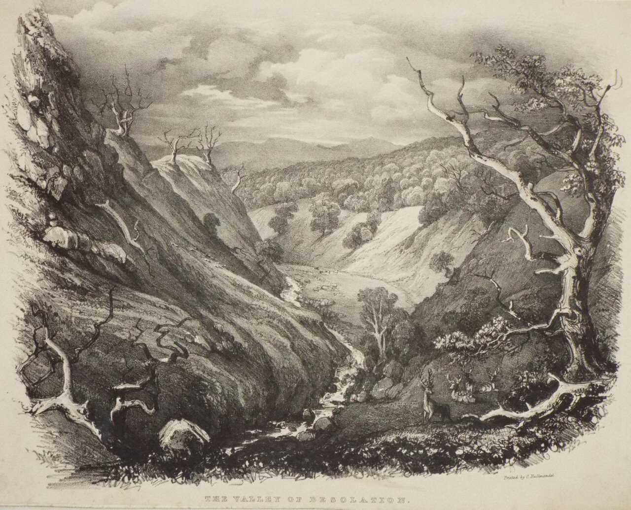 Lithograph - The Valey of Desolation. - Davis